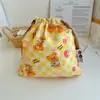 Bolsa de armazenamento com cordão de algodão fofa de urso para guardar itens pequenos bolsa de viagem bolsa de algodão atacado