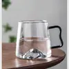 Taza de Vidrio Estilo Japonés para Uso Doméstico, Gran Capacidad, Resistente a Altas Temperaturas, Engrosada para el Verano, Taza de Té Verde con Vista a la Montaña, Taza Creativa para Beber