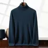 Suéter de Cachemira para Hombre Cuello Alto Base Clásico Versátil Color Sólido Suéter Pulóver Otoño e Invierno Nuevo Camisa Base de Manga Larga