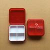 Caja de pastillas imprimible conveniente de fábrica, caja de pastillas de cuatro compartimentos, caja de pastillas flip de 4 compartimentos, caja de pastillas flip de cuatro compartimentos