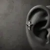Pendientes de titanio con forma de cruz estrella tipo stud para el cartílago de la oreja, geniales y elegantes, para hombres, exquisitos y a la moda, accesorios de oreja geniales y únicos para mujeres