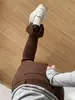 Jeans de Campana Color Café Melard para Mujer, Nuevo Invierno 2025 Cintura Alta Petite Corte Delgado Largo Hasta el Suelo Bootcut