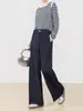 Jeans de Pierna Ancha de Cintura Alta Moda Yanrui para Mujer 2026 Nuevo Estilo Desestructurados Divididos Color Original Pantalones Casuales Pantalones de Mujer Zhengzhou