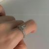 Anillo de Zirconia Retorcido para Mujer, Moda Vintage, Anillo Ajustable Brillante Personalizado Microincrustado, Anillo para Dedo Índice Estilo Hip-Hop, Moderno