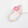 Llavero de Flor diy Cadena para Teléfono Móvil Funda Protectora para airpods Estuche para Auriculares Colgante Cuentas Redondas de Colores Decoración para Colgar
