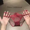 Calcinhas Sexy de Renda Vazadas Únicas e Bonitas para Mulheres, Tanga de Cetim Vermelha para Casamento