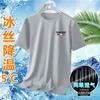 Playera Deportiva de Manga Corta para Hombre de Secado Rápido Cuello Redondo para Correr Fitness Verano Casual Delgada Seda de Hielo Transpirable Traje de Entrenamiento