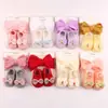 Conjunto de calcetines y diadema para bebés que están aprendiendo a caminar, calcetines cortos antideslizantes, diadema y accesorio para la cabeza de nailon jacquard para recién nacidos