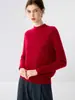 Suéter feminino de cashmere com gola redonda, novo estilo outono/inverno, top de tricô de corte solto, suéter de cashmere, segunda pele