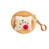 Monedero con colgante de tostada y expresión linda, bolsa de almacenamiento de juguetes de peluche, estilo japonés, creativo, pequeño, para mujer