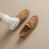 Weiwei Lady 8838-1 Mocasines Planos para Mujer con Hebilla de Borla, Slip-On, Suela Suave, Estilo Old Money