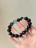 Pulsera de Pareja de Obsidiana y Cristal Blanco, Cuentas de Piedra Calcedonia Azul Natural, Pulsera Conmemorativa de Pareja, Regalo de Cumpleaños