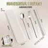 Juego de Cubiertos de Acero Inoxidable 316 Alemán (Cuchara, Palillos y Tenedor), Almacenamiento Antibacteriano, Juego Portátil de Tres Piezas para Adultos y Estudiantes