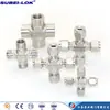 Acero Inoxidable 304 316 Virola Unión de Cuatro Vías Unión con Rosca Interna, Unión de Cuatro Vías Unión de Virola de Alta Calidad