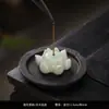 Queimador de Incenso de Lótus Cerâmico Fogareiro de Aromaterapia de Sândalo Doméstico Suporte de Incenso Antigo para Interior Queimador de Incenso Oramentos de Estante Bogu