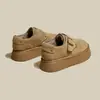 Zapatos Birkenstock de Suela Gruesa para Mujer, Nuevos Modelos Otoño e Invierno 2025, Botas de Nieve Forradas de Lana y Engrosadas, Zapatos de Algodón, Zapatos de Piel Melard con Piel