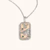 Moda Clásica Versátil Transfronteriza Europea y Americana Colgante Acero Inoxidable Chapado en 18K Goteo de Aceite Diamante Completo Constelación Cuadrado Colorido Collar