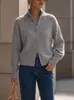 Diseño Estilo Europeo Cárdigan de Punto con Doble Cremallera para Mujer 2026 Otoño Invierno Nuevo Color Sólido Cuello Alto Manga Larga Abrigo Suéter