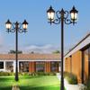 Luz de Calle para Jardín Exterior Impermeable Villa Hogar Patio Luz Iluminación Patio de Doble Cabeza 3 m Estilo Europeo Retro Luz de Poste Alto