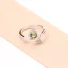 Anillo Único y Versátil de Hoja de Ginkgo Bicolor con Piedras Incrustadas, Anillo Abierto Ajustable Chapado en Oro para Mujer