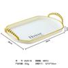 Bandeja Oval Blanca Dorada Bandeja de Doble Asa Estilo Lujo Accesible Bandeja para Tazas de Té Domésticas Bandeja de Agua Bandeja de Almacenamiento Bandeja de Frutas Bandeja de Almacenamiento