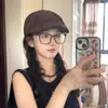 Nuevo Gorro de Gamuza con Visera 2026 para Mujer, Boina Retro Estilo Británico para Cabeza Grande, Gorro Artista de Nicho para el Día a Día