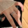 Anillo de Plata de Ley S925 Antiguo con Alambre Frosted Dibujado para Mujer, Lujo Ligero de Gama Alta, Anillo Suave para Dedo del Pie, Anillo Elegante