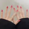 Uñas Vestibles Populares de Xiaohongshu, Hechas a Mano Puras, Lindo Gato Kt Estilo Ins, Manicura Blanqueadora, Uñas Postizas Removibles 10 Piezas