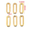 Pendente Oval Longo de Aço Inoxidável com Padrão de Crocodilo Cor Duradoura com Furo Pendente Acessórios Decorativos para Joias DIY Material para Malas