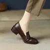 Mocasines de Piel Muy Suaves para Mujer 2026 Nuevo Primavera Otoño Suela Gruesa Estilo Británico Zapatos Pequeños de Piel Versátiles Suela Suave Mocasines sin Cordones
