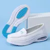 Sapatos de Enfermagem com Amortecimento para Mulheres para Todas as Estações, Couro Genuíno Sola Grossa Antiderrapante Sola Plana Sola Macia Respirável Trabalho Sapatos Médicos para Mulheres, Peça Única Dropshipping