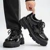 Zapatos Casuales de Cuero para Hombre Verano 2026, Zapatos Casuales Versátiles de Moda, Zapatos de Cuero de Punta Ancha Tendencia Estilo Coreano, Zapatos Derby para Hombre