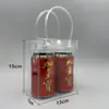 Bolsa Tote Transparente de PVC en Stock, Bolsa de Regalo, Plástico Impermeable de Mano, Bolsa de Embalaje Trendy para Souvenir, Logo Personalizado