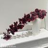 Vermelho vinho popular material de flor de simulação Eucalipto Hortênsia palma vermelha rosa vermelha com salão de casamento estrada atacado