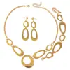Moda Transfronteriza Europea y Americana Pulseras, Collares, Pendientes de Empalme Irregulares con Forma de Círculo O, Joyería Geométrica Hueca Simple