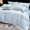 Conjunto de cuatro piezas de algodón de fibra larga de alta calidad, grado maternal e infantil, estampado y bordado con exquisitos diseños florales, algodón puro, conjunto de estilo elegante