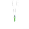 Fuente de fábrica Europa y Estados Unidos transfronterizo ESTY collar de columna hexagonal piedra natural cristal acero inoxidable collar bala multicolor