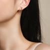 Pendientes Dorados de Plata de Ley 925 Versátiles Exquisitos de Moissanita Estilo Chanel Pequeño Superpuestos Lujo Ligero Pendientes de Alta Gama Transfronterizos