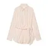 ZR Comércio Exterior Atacado Transfronteiriço 2026 Nova Moda Europeia e Americana Feminina Temperamento Elegante Design de Cadarço Camisa Acinturada