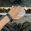 Pulseira de Couro Estrela Negra Punk Rock Y2K para Mulheres, Estilo Doce Cool da Moda, Acessório de Mão Hip-Hop de Nicho