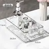 Caja de almacenamiento apilable de lujo ligero de alto valor con diseño de glaciar, cesta transparente de acrílico para cosméticos de escritorio