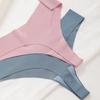 Tanga sexy europeia e americana plus size sem costura de seda gelo fina calcinha cintura baixa fundo de algodão respirável para mulheres