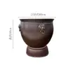 Vaso Cerâmico Grande com Orelhas de Leão Jingdezhen com Base Aquário de Pátio Vaso de Lótus Jardim Chinês Vaso de Chão Feng Shui Ornamento