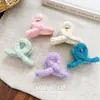 Pinza para el Cabello de Felpa de Lana de Colores Coreana, Pasador Dulce y Lindo para Peinados Recogidos en la Parte Trasera de la Cabeza, Accesorio para el Cabello de Pinza de Tiburón para Mujeres