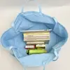 Bolso de Hombro de Color Sólido, Bolso Popular para Mujer, Esquema de Colores Dopamina, Estilo de Letra Texturizado, Bolso Tote de Nailon de Gran Capacidad, Bolso de Mano