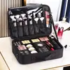 Bolsa de Cosméticos Profesional al por Mayor Gran Capacidad Caja de Almacenamiento para Viajes de Negocios con Espejo Viaje Hogar Color Sólido Almacenamiento de Bolsa de Cosméticos