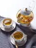 Conjunto de Xícaras de Chá Florais Simples Escandinavas Rosa Cinza Xícara de Café Chá de Frutas Chá da Tarde Bule Copo de Água