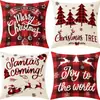 Funda de almohada navideña más vendida transfronteriza con estampado festivo de Papá Noel, funda de almohada para decoración del hogar, venta al por mayor directa del fabricante