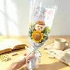 Nuevo ramo de girasol de lana tejida de un solo tallo muñeca de ganchillo, un regalo creativo y práctico para maestros en el Día del Maestro