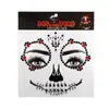 Venta Caliente Transfronteriza Serie de Halloween Pegatinas Faciales de Diamante Accesorios de Decoración de Rostro de Fantasma Pegatinas Faciales de Calavera para Actuación en Escenario